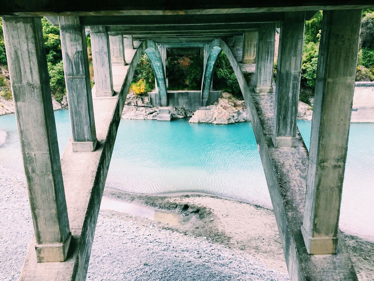 the really beautiful old Rakaia Gorge bridge  