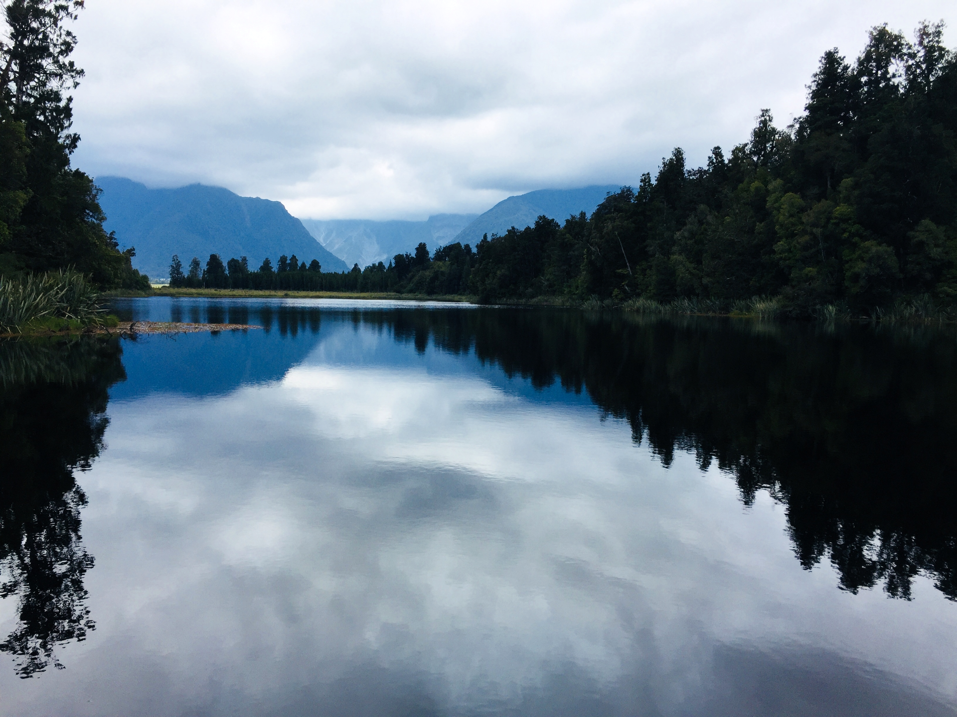 We visited Lake Matheson - weather changes here quickly!
