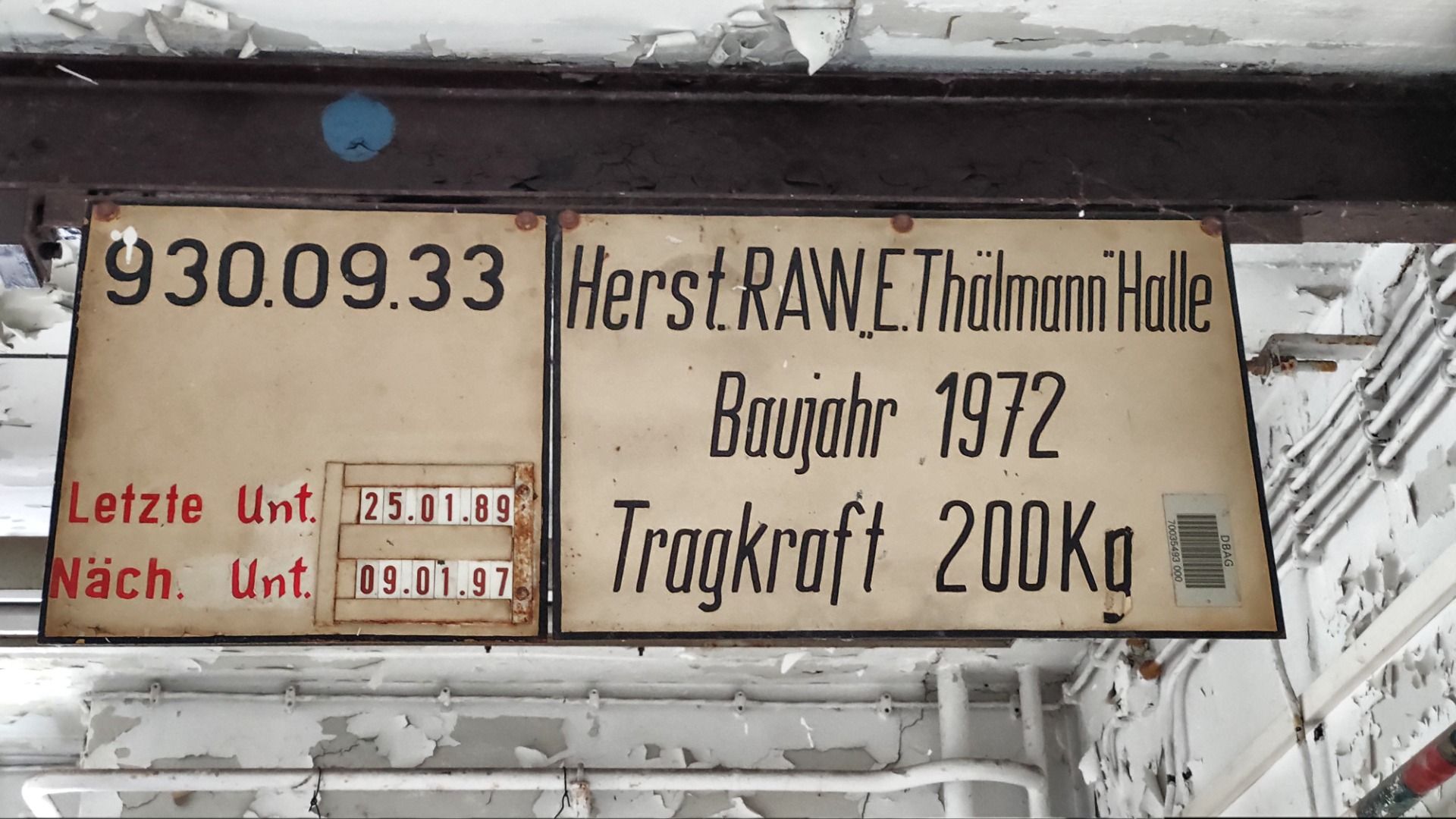 The last inspection was 1989