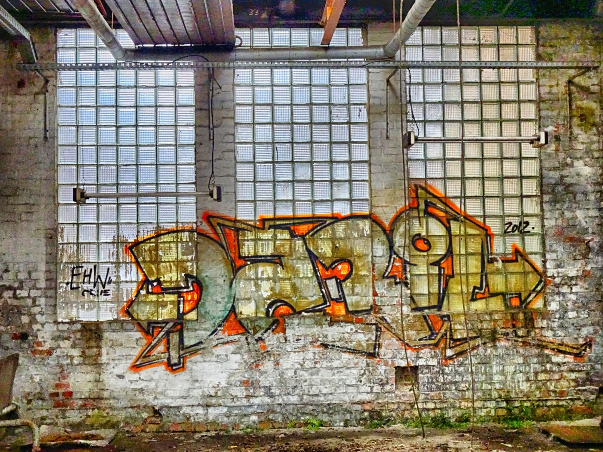 The ruins are now a gallery of paintings