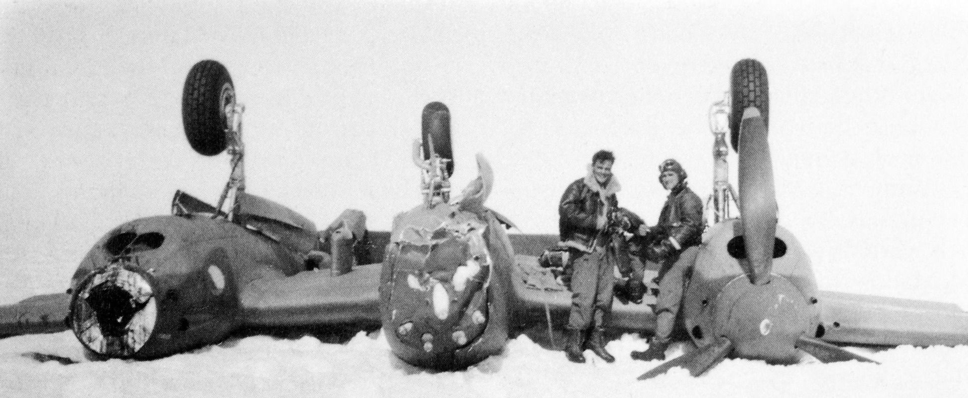 Pilots on the ice while WW2
