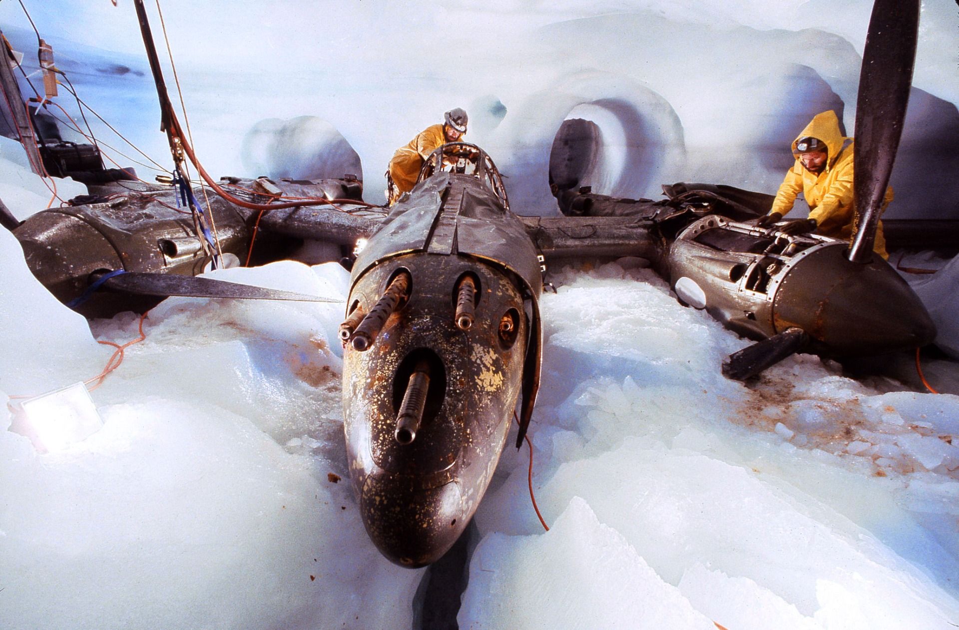 One of the planes under the ice.