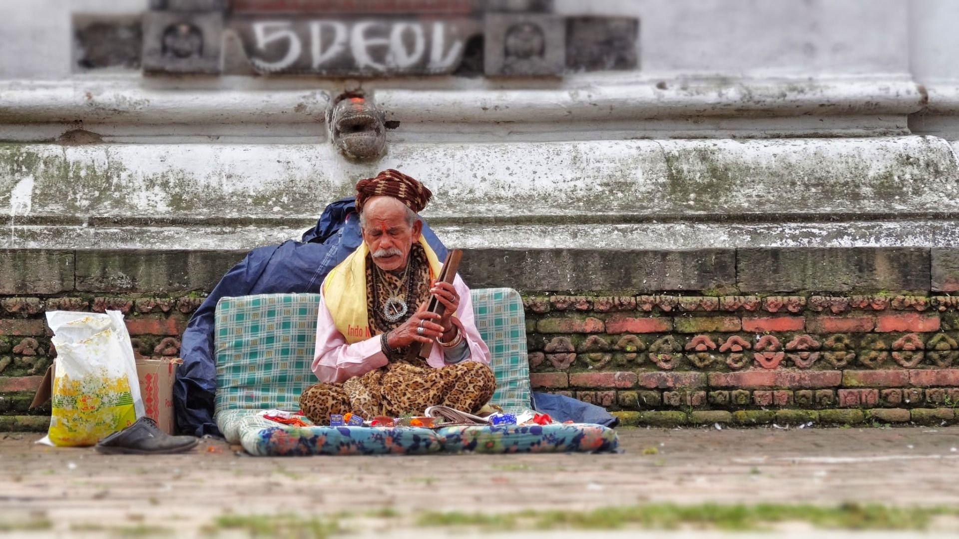 A musician on the streets.