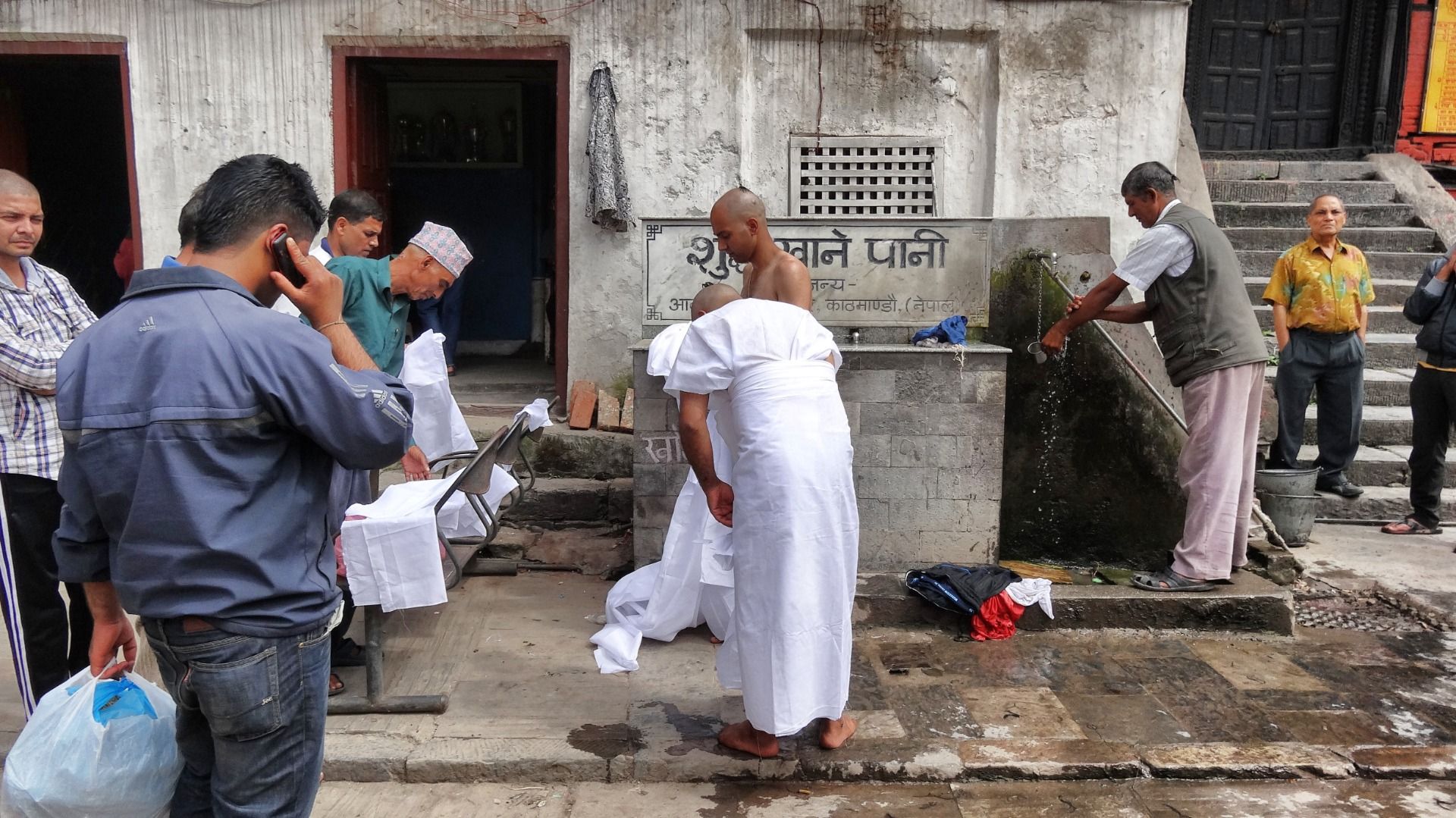 Preparing for a burial.