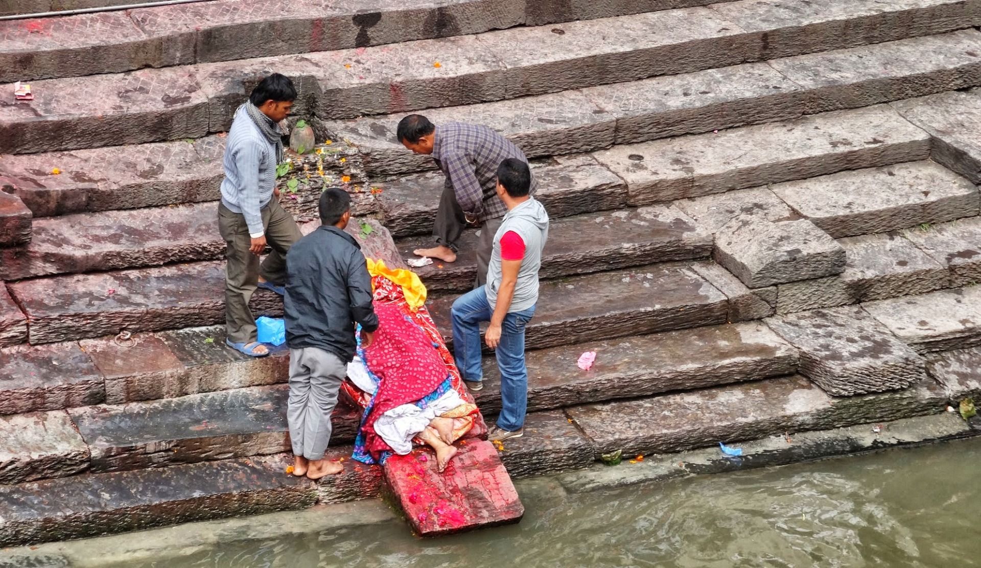 A burning burial at the river.