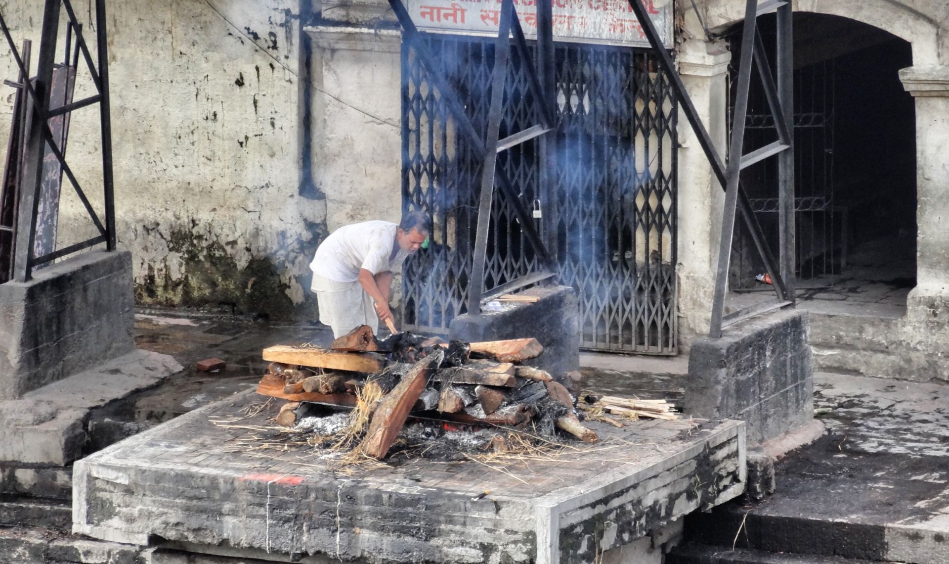 They’re burning them with wood.