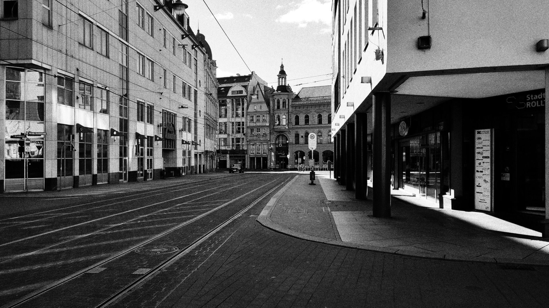 The streets, empty.