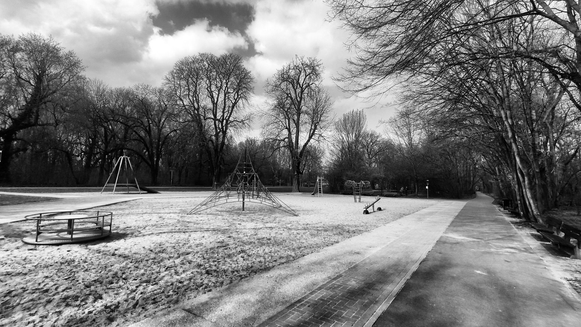 The playground, empty.