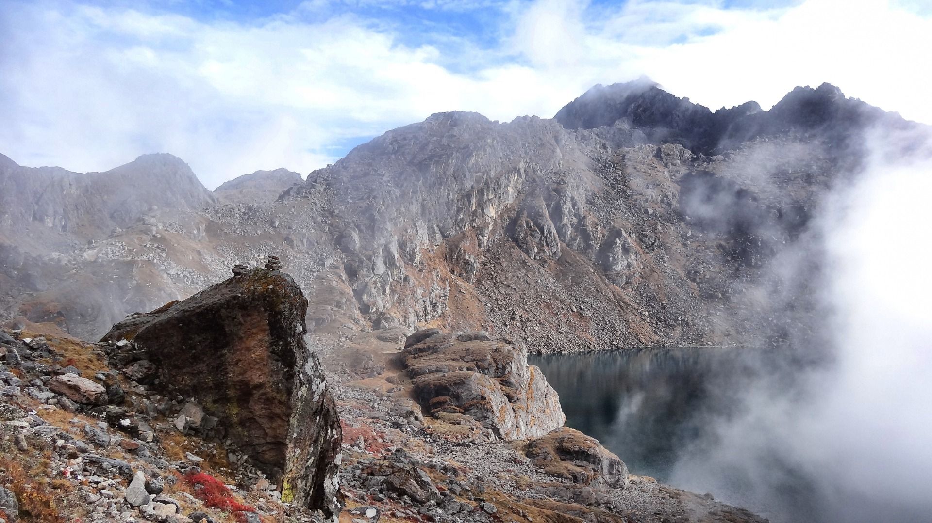 The mountains and the lakes.