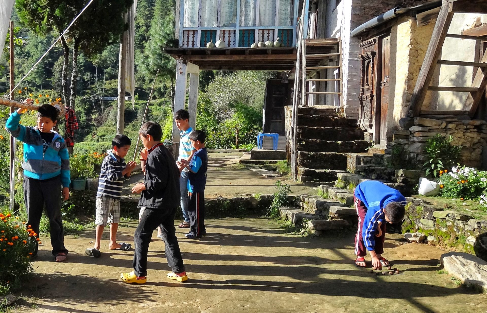 The kids here are playing the same games as everywhere.