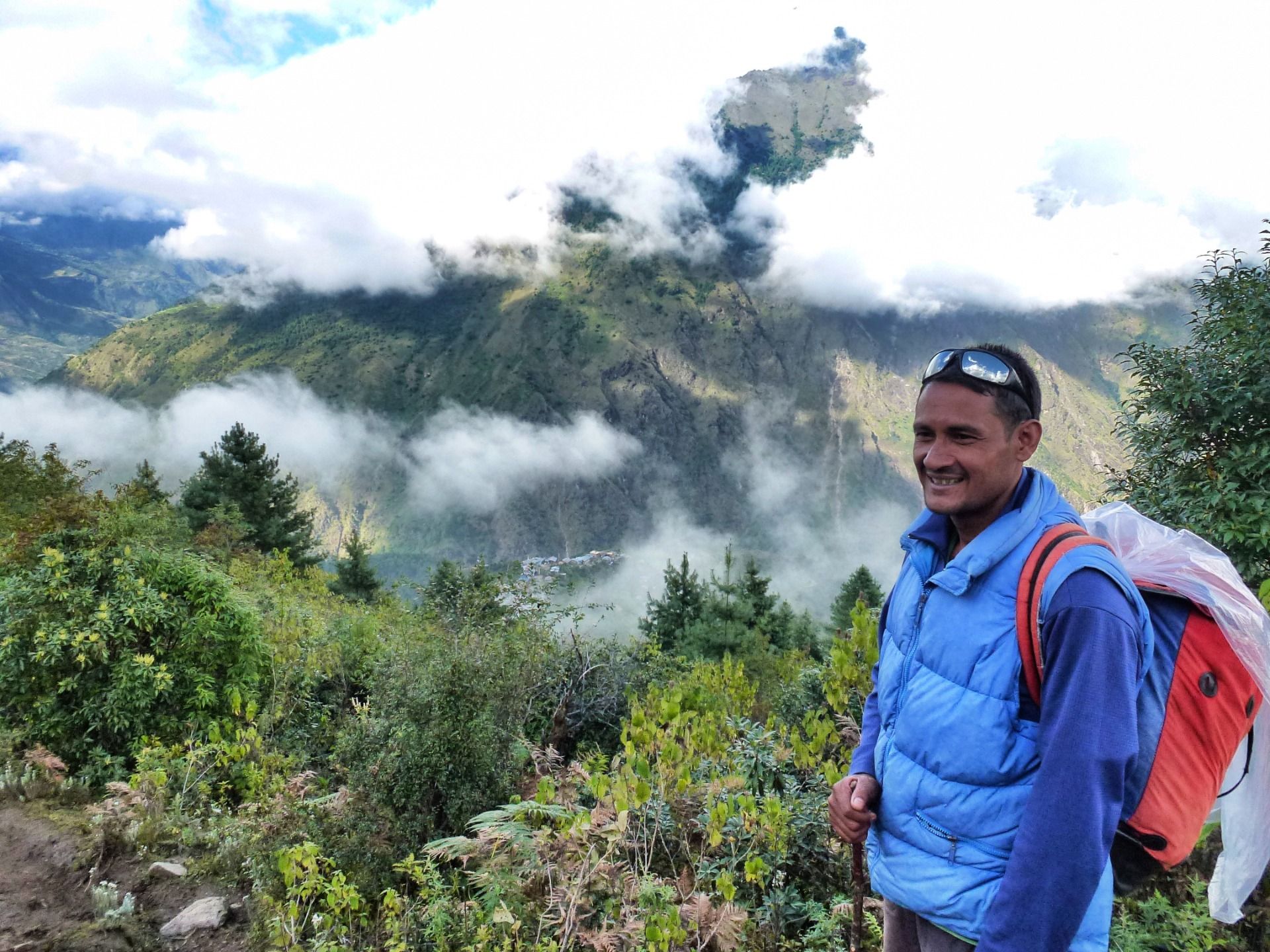 Our sherpa is happy to see the city where the Everest (beer) is waiting.