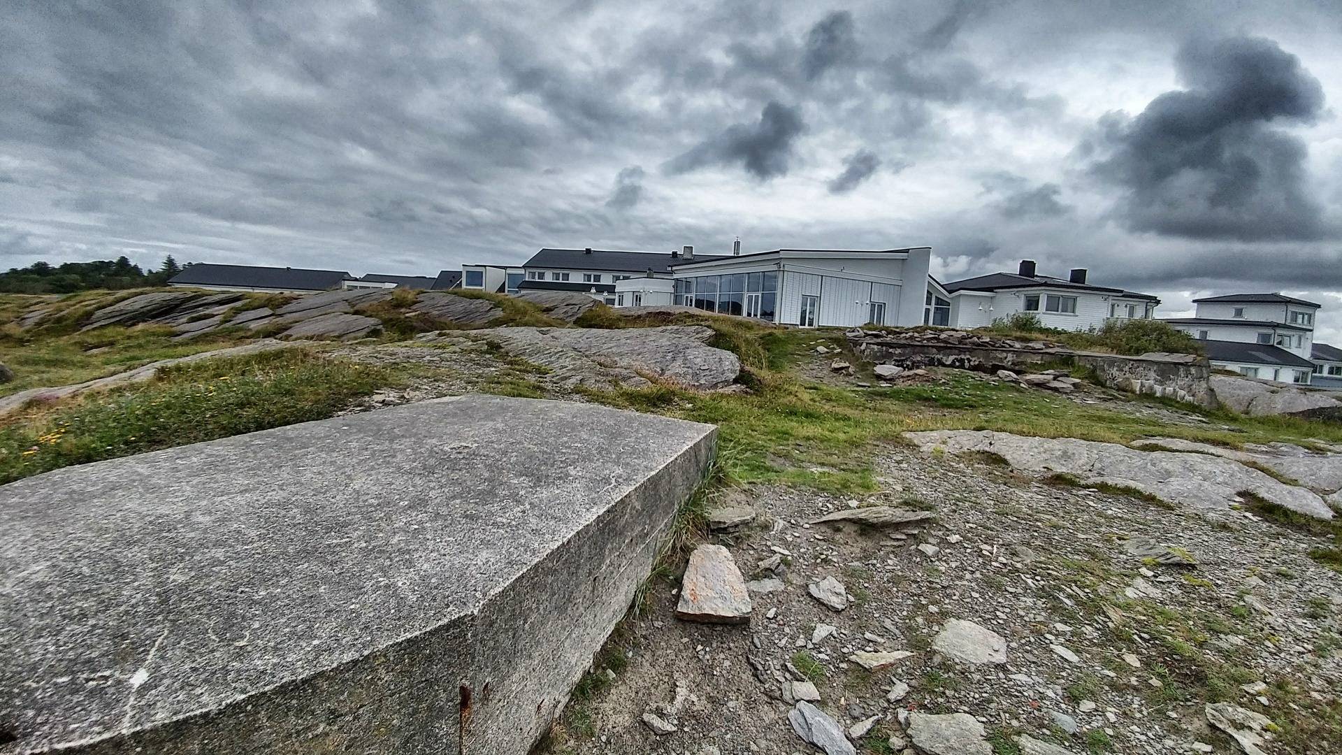 Behind a landscape full of bunkers are new build holiday homes