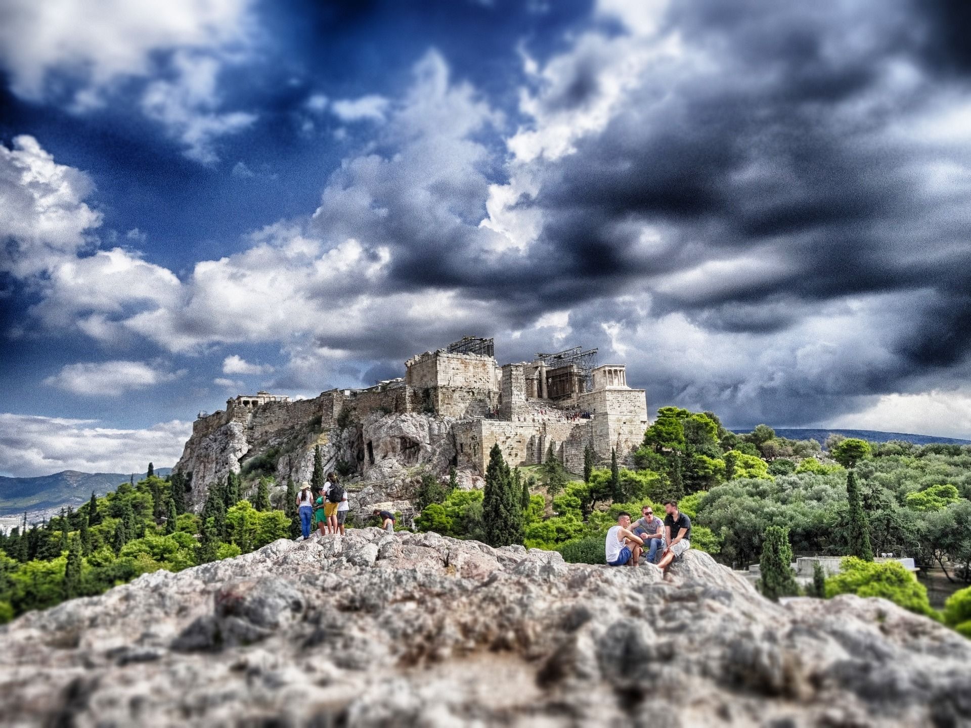 View from the hill to the Acropolis