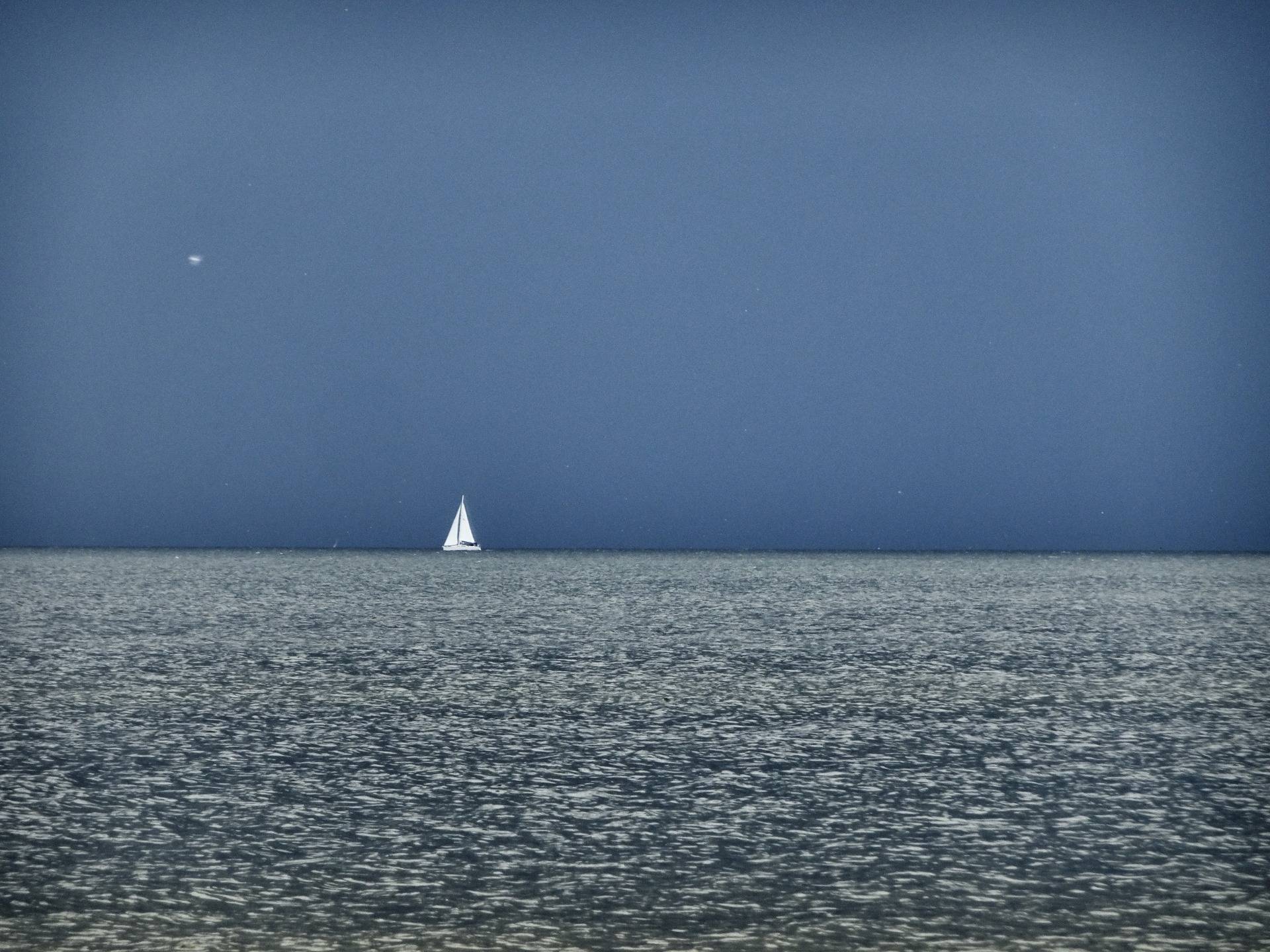 A lonely sail flashes like the russian author Valentin Katajew has written