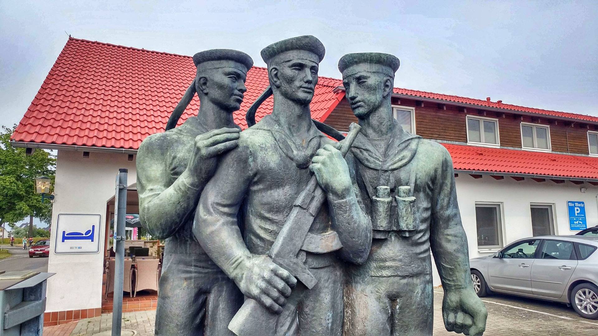A monment from the communist era - three marines of Volksmarine