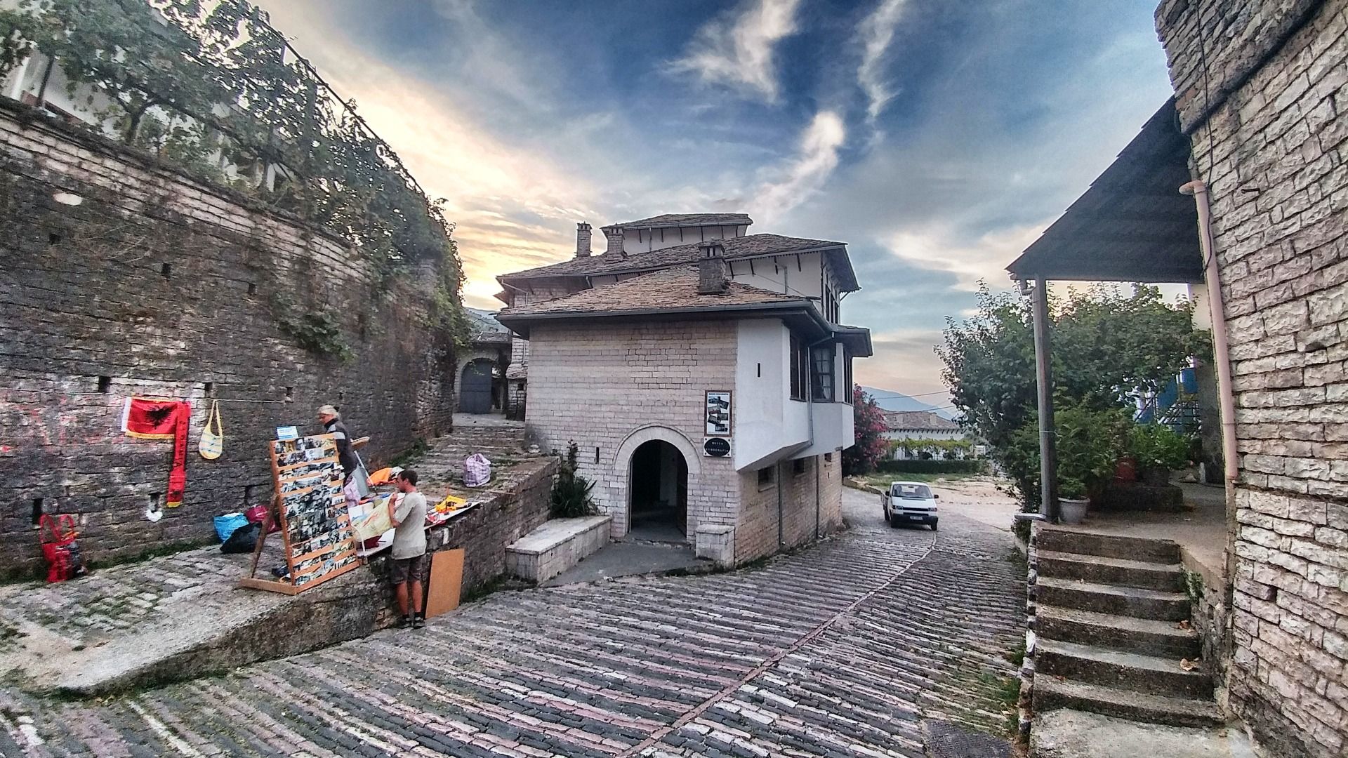 The house where Enver Hoxha was born, with fan shop