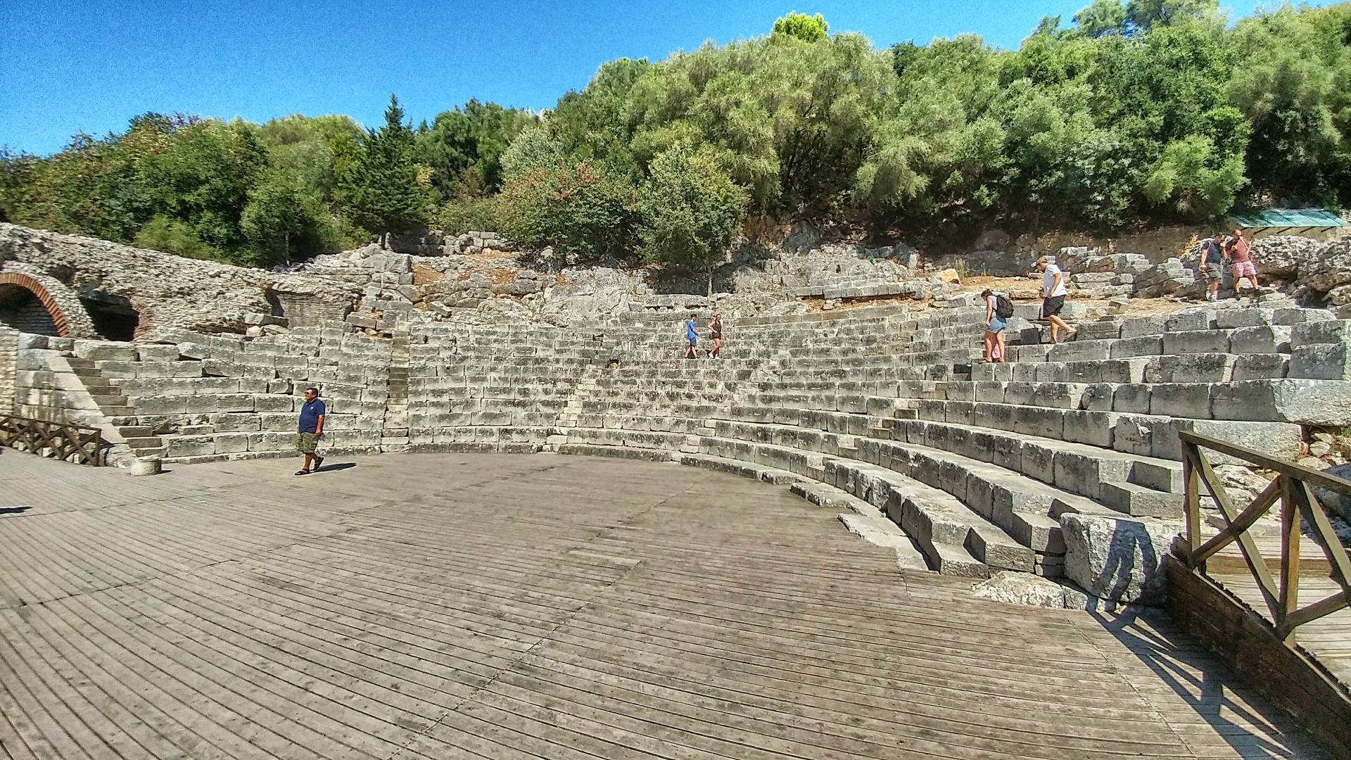 The huge amphitheater the romans left in Butrint