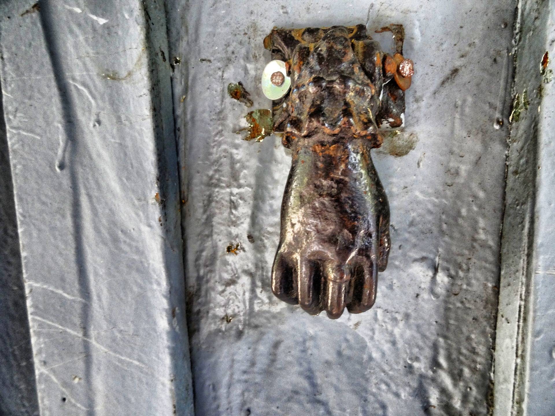 On the door of an old school