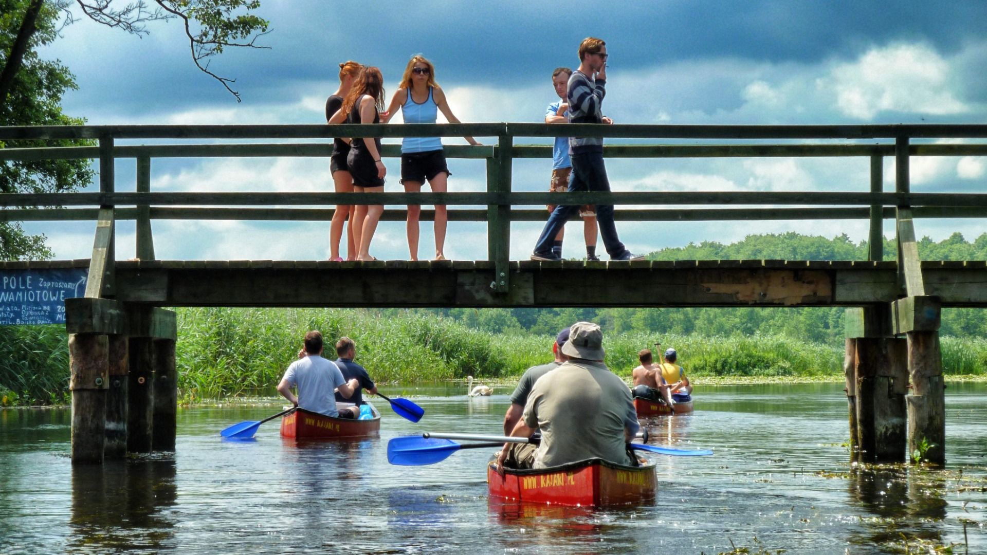 People on a bridge: Seems like civilisation