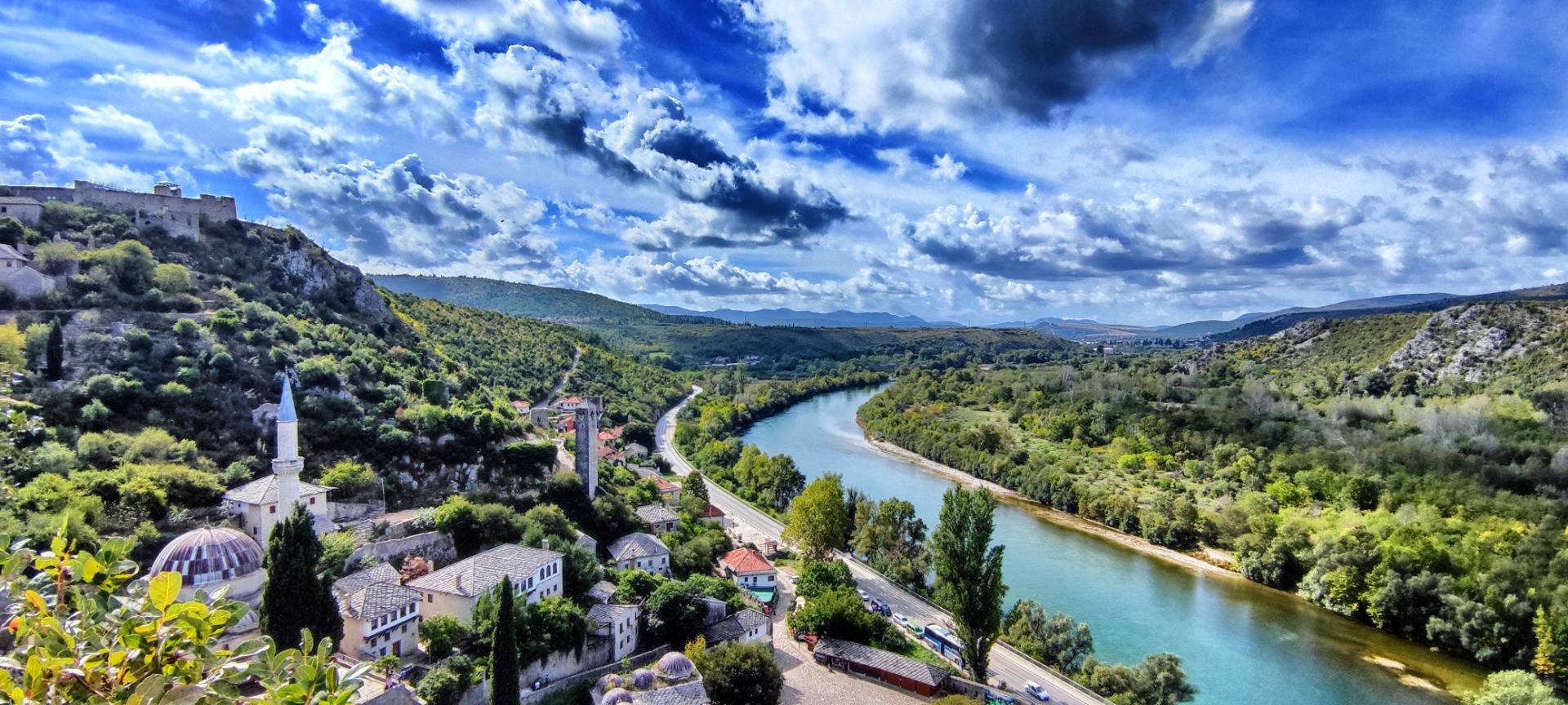 The view from the castle to Neretva river