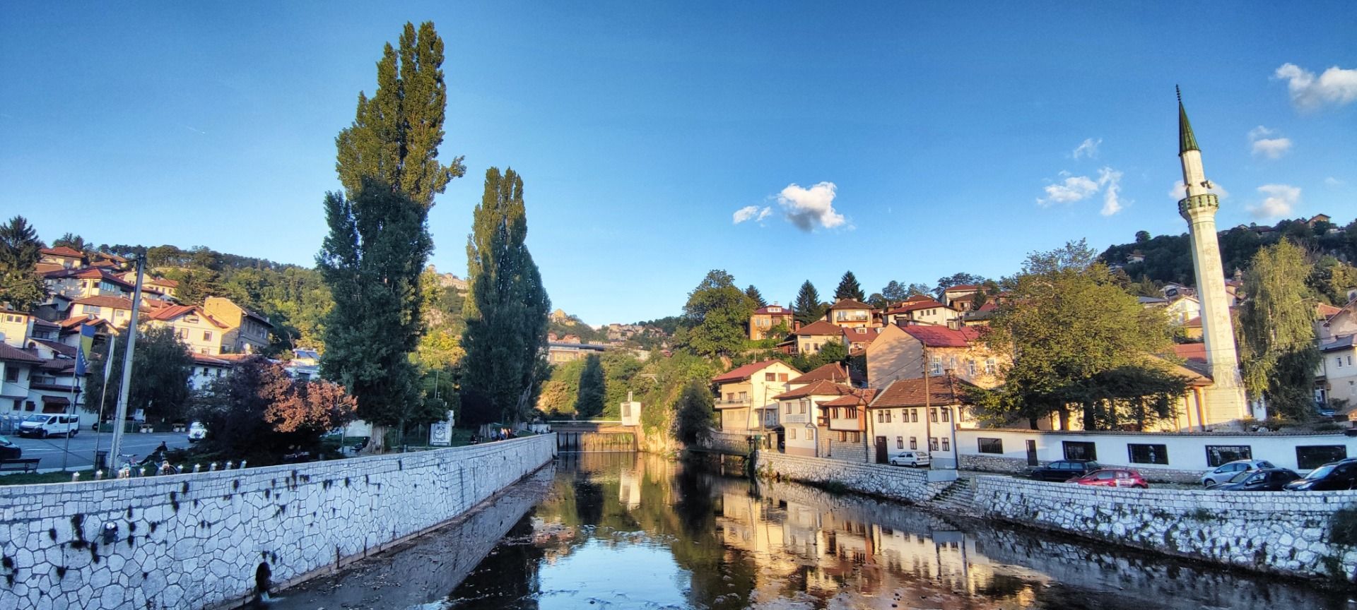 Clear blue sky over Sarajevo