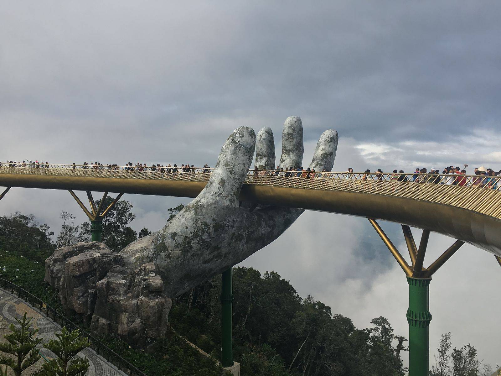 Golden Bridge "In the Hands of God", Ba Na Hills Park, Danang, Vietnam