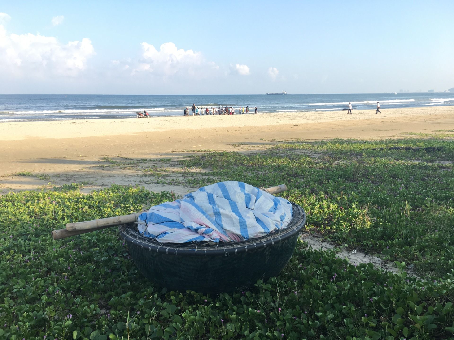 Danang. Vietnamese round boats (thúng chài)