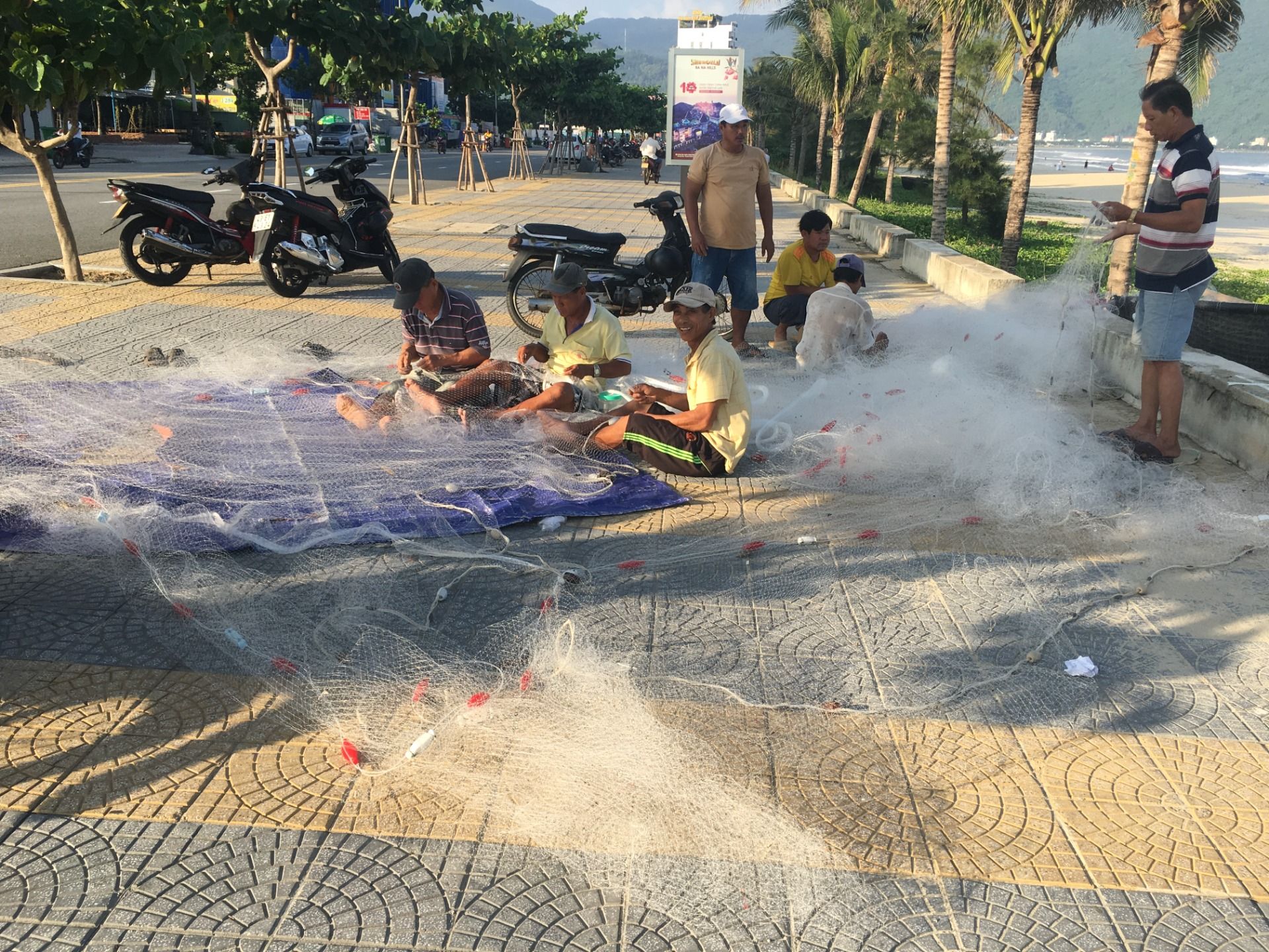 Danang. Vietnamese round boats (thúng chài)