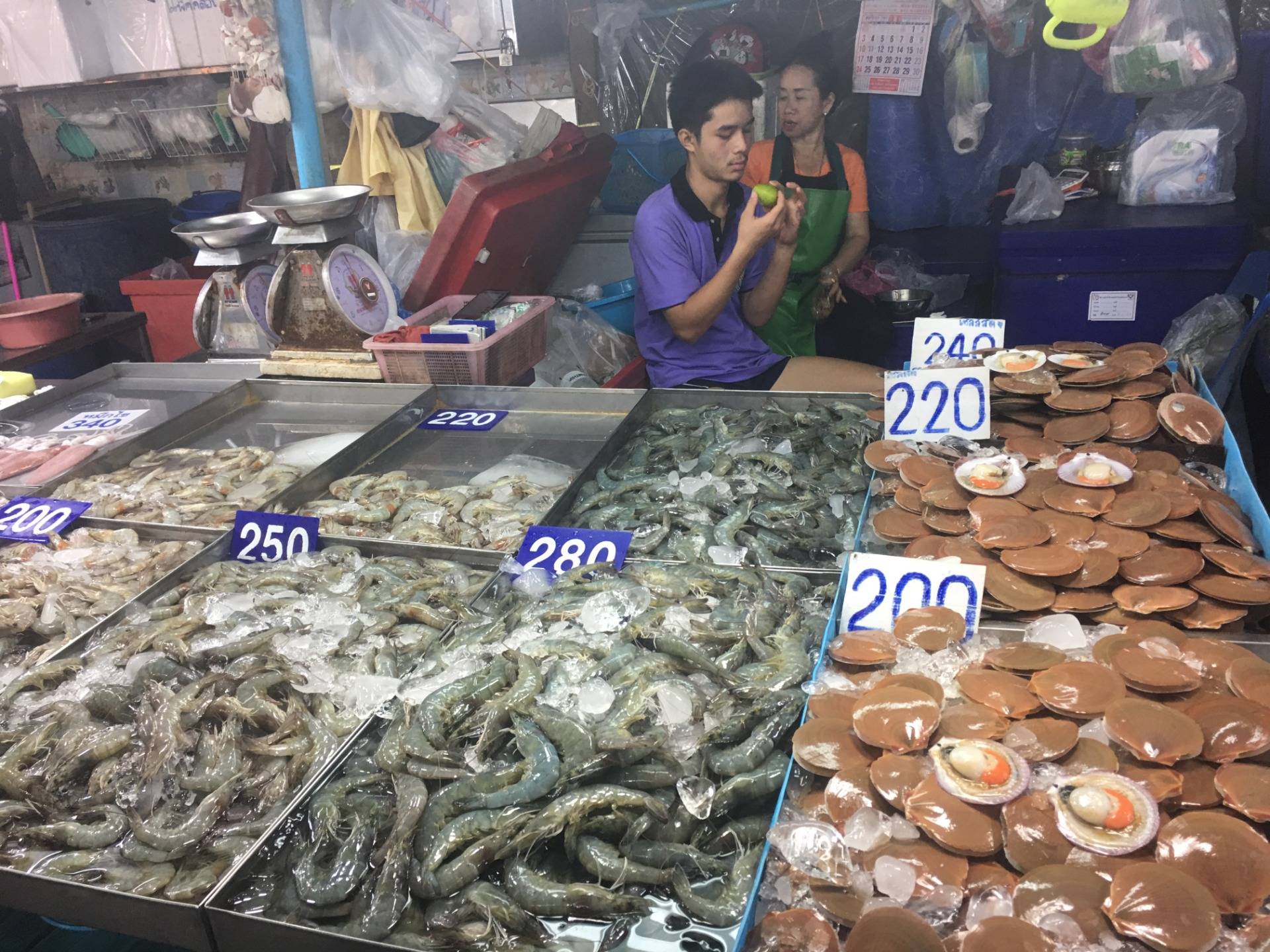 Seafood market in the north of Pattaya (Fish market).