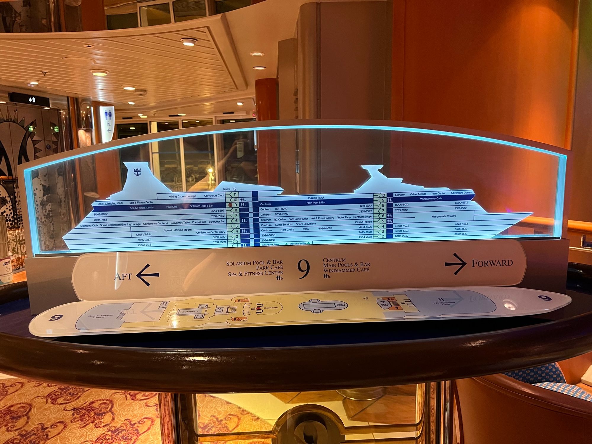 Cruise in the Southern Caribbean. Day 2. Let's look at the liner. "Vision of the seas".
