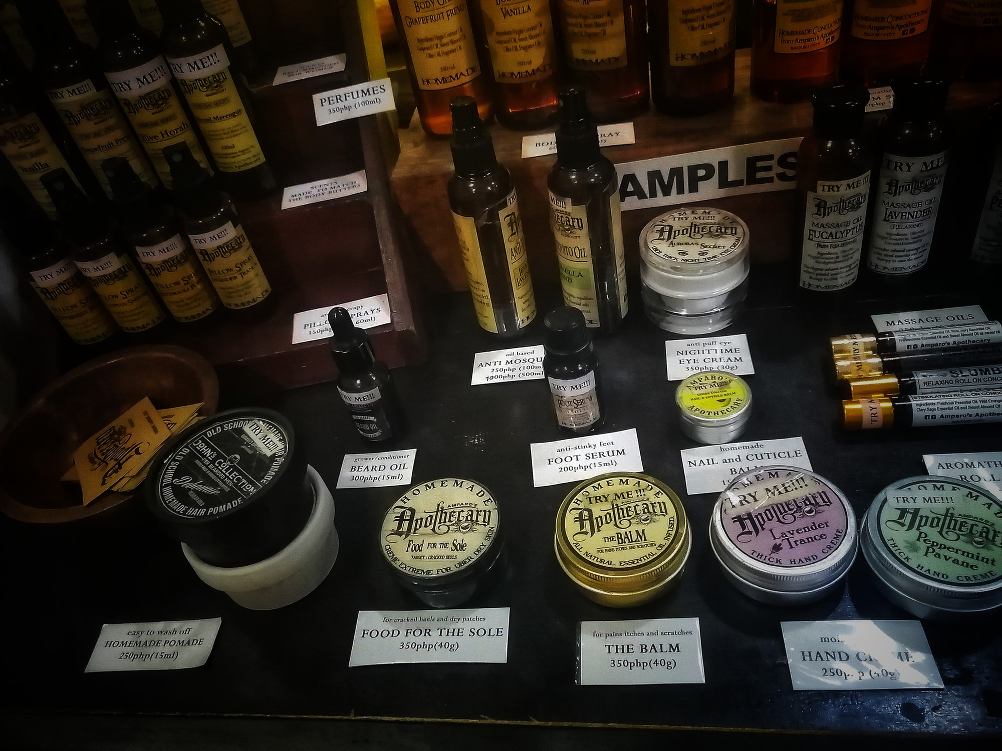 Here are different products they offer that one can sample.
