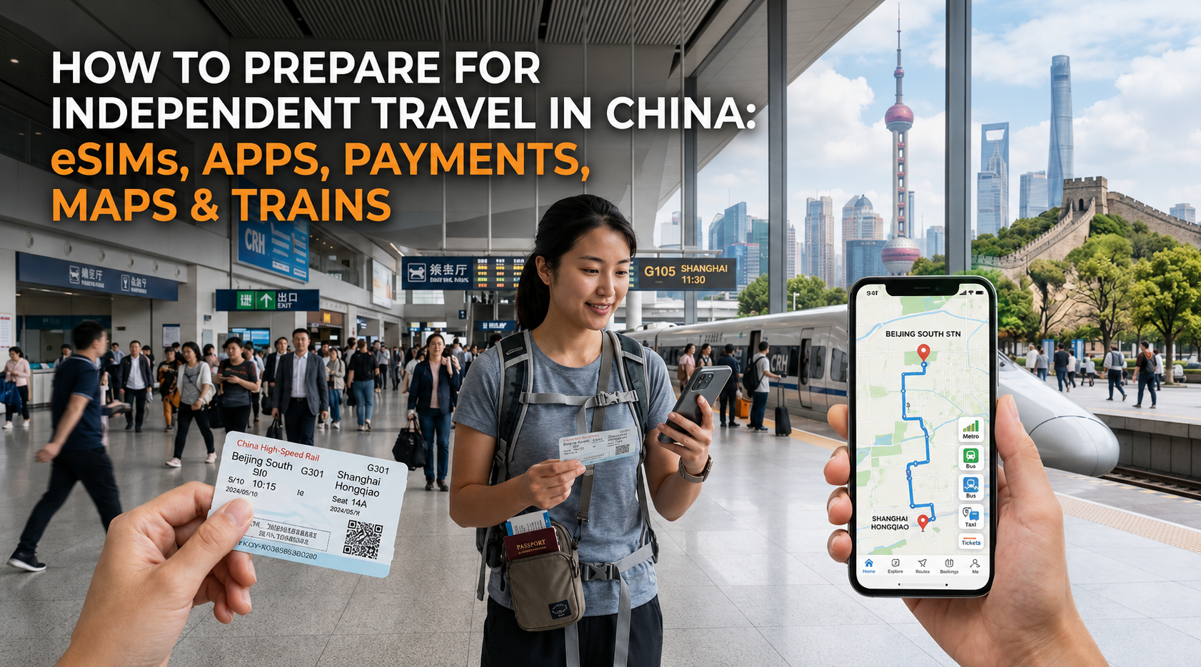 China Travel Prep for Independent Travelers: eSIMs, Apps, Payments, Maps and Train