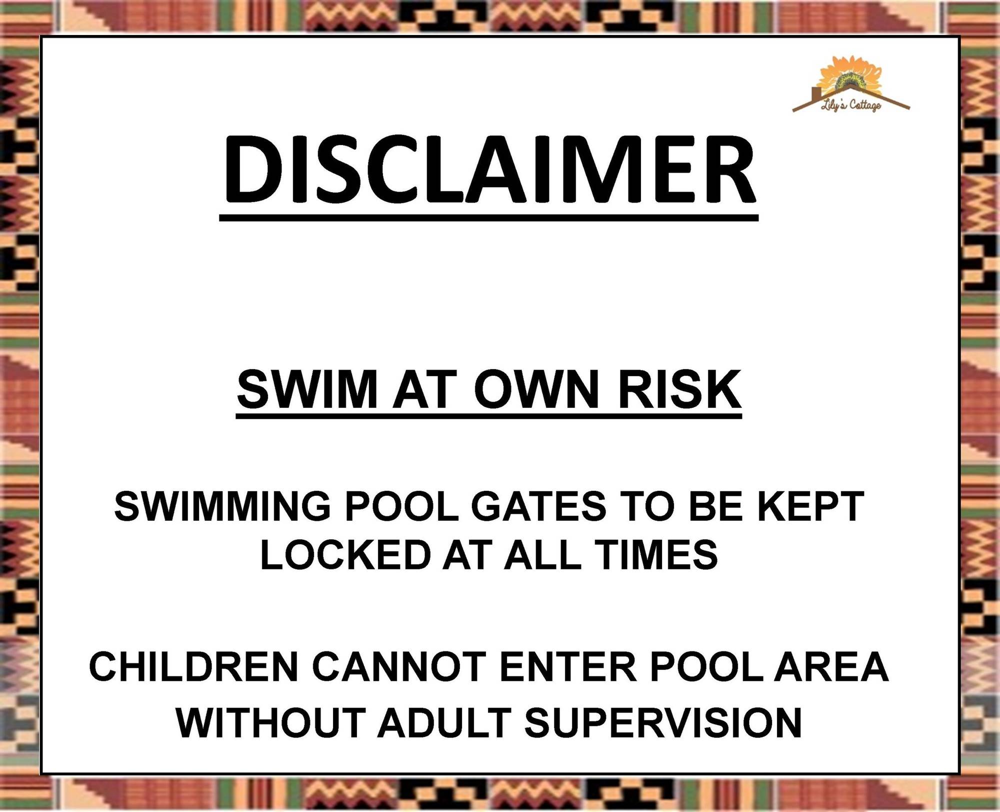 Pool signage