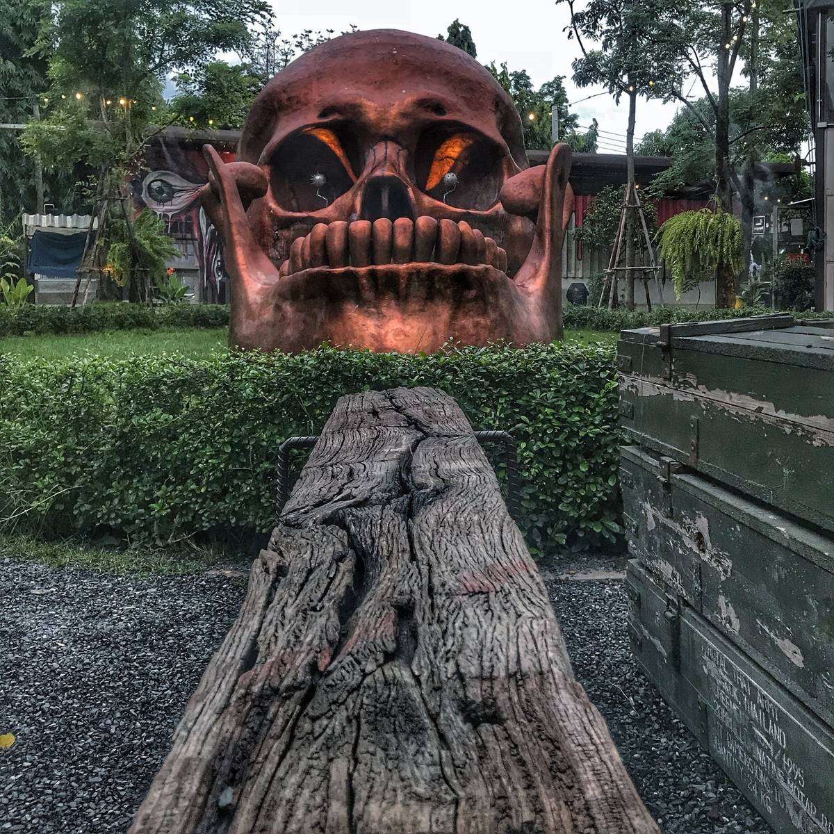This skull sculpture was huge!
