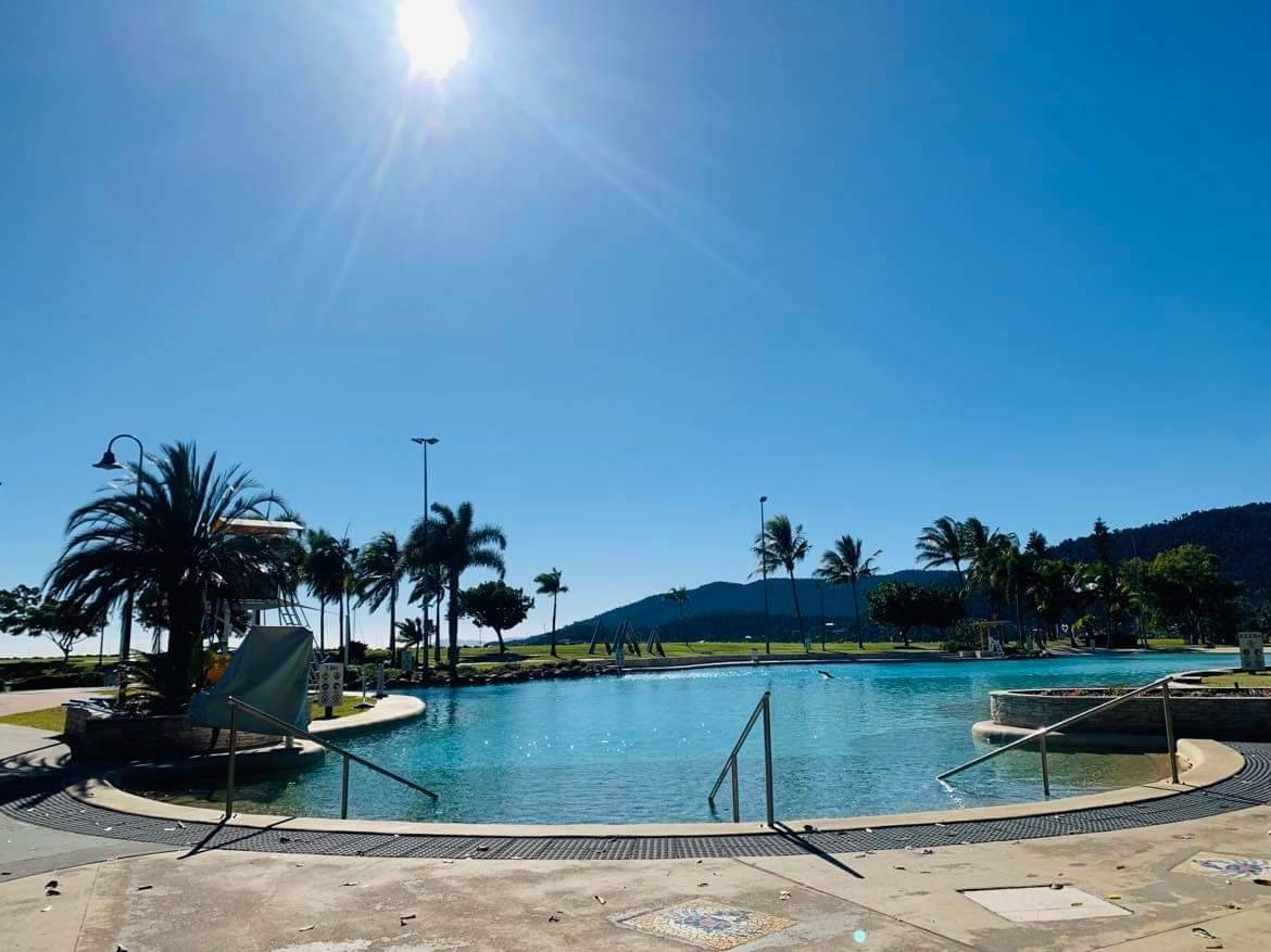 Airlie Beach Lagoon. This is a man-made swimming area that is an extremely popular swimming spot as the temperatures climb during the day.