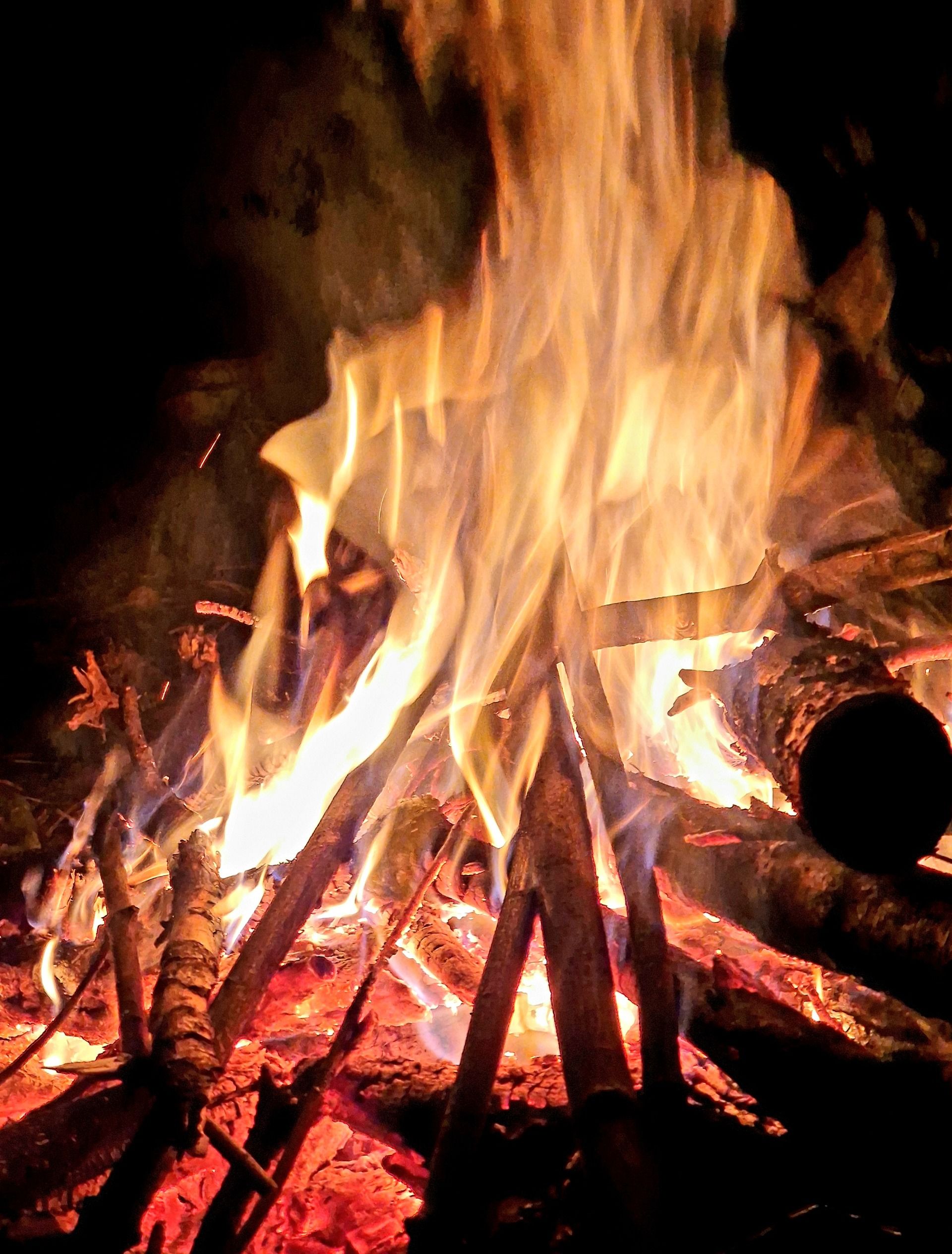 Bonfire by the sea