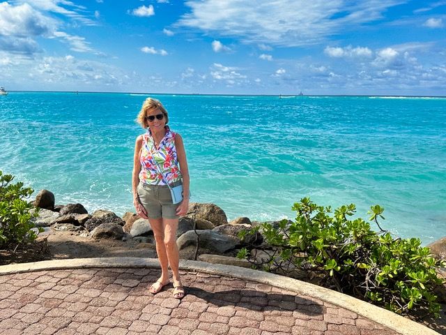 Caribbean Sea in background