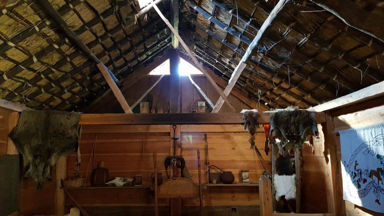 Inside of the Viking hut