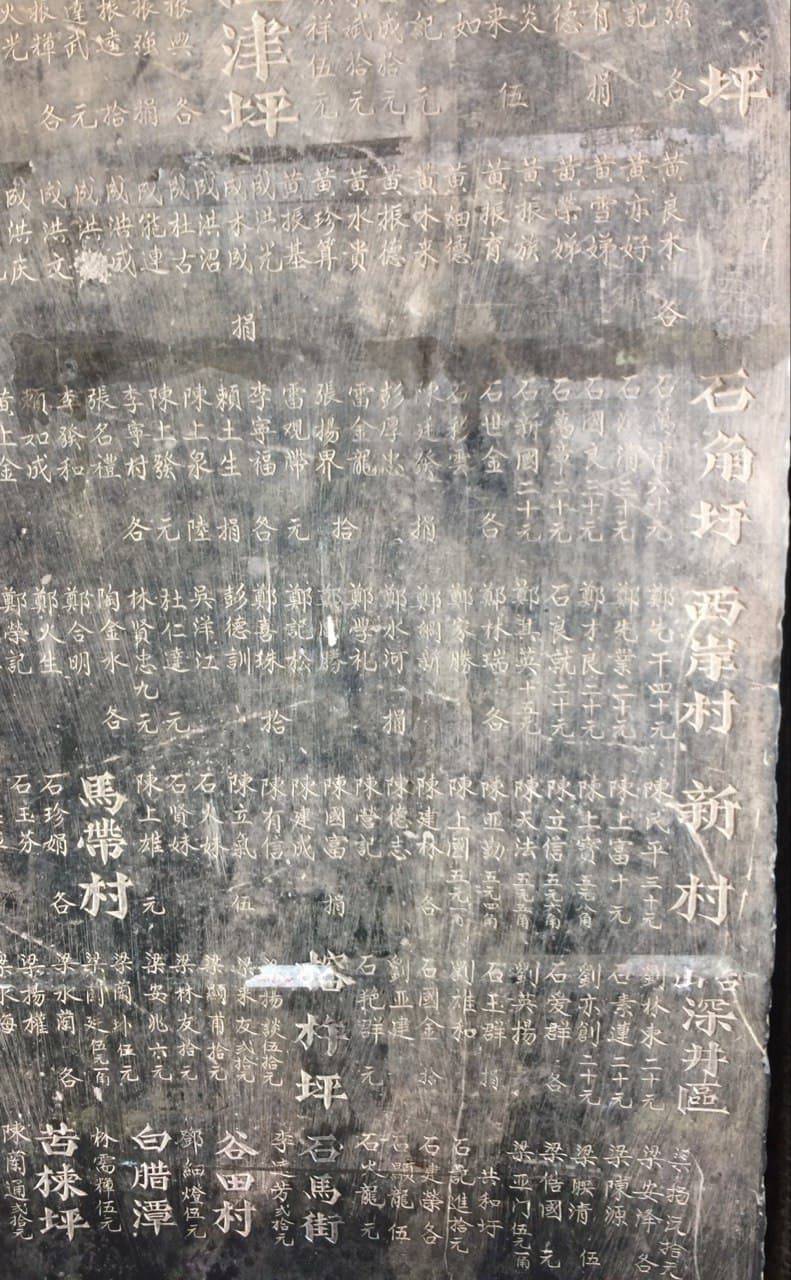 This is a stone plate which they carve names of village members.