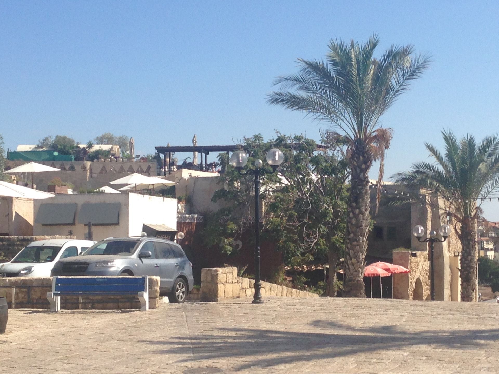 Walked up to a hill in the city to see the ocean.