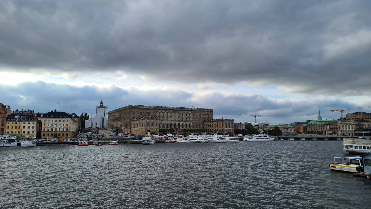 I saw the Royal Palace of Stockholm on the other side of the shore.