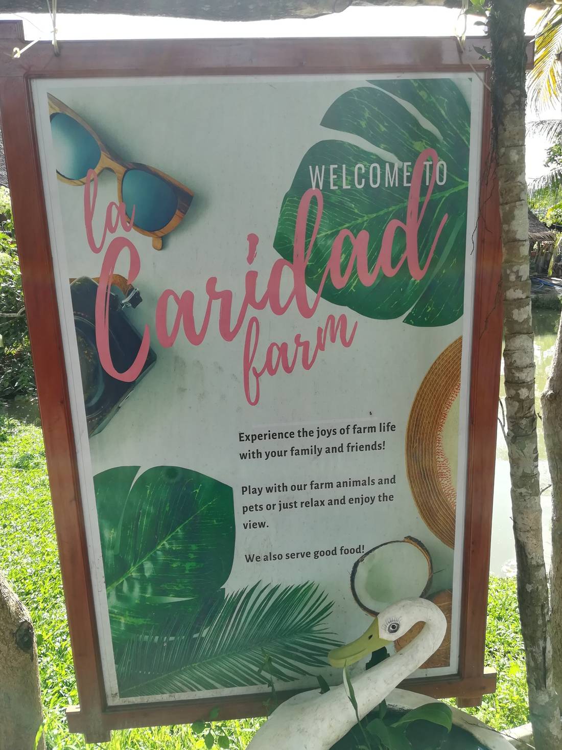 signage of the farm in the entrance