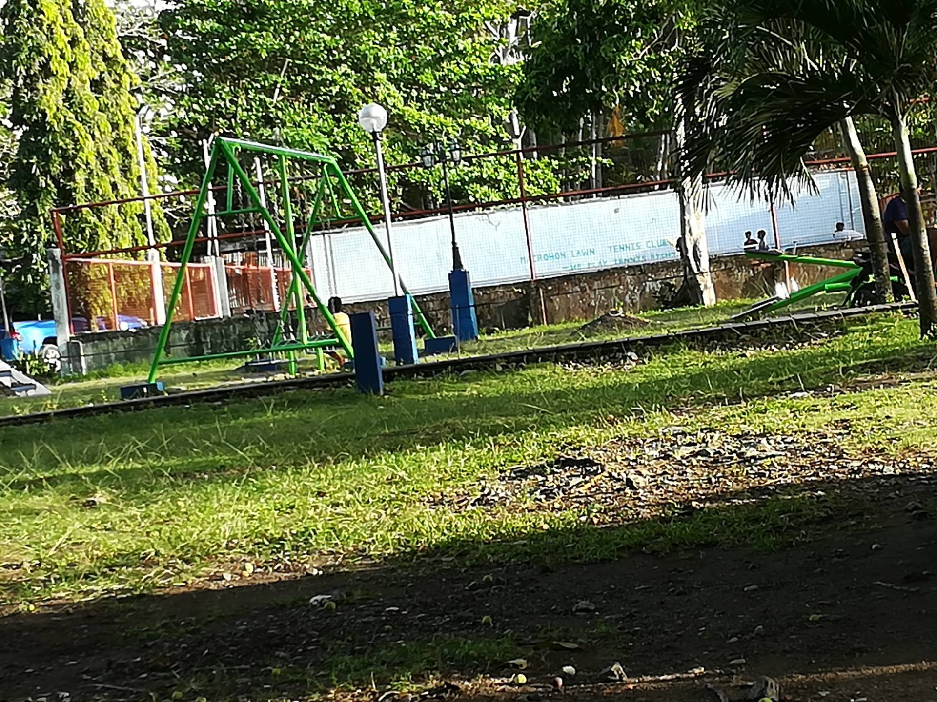 playground of the park and tennis court