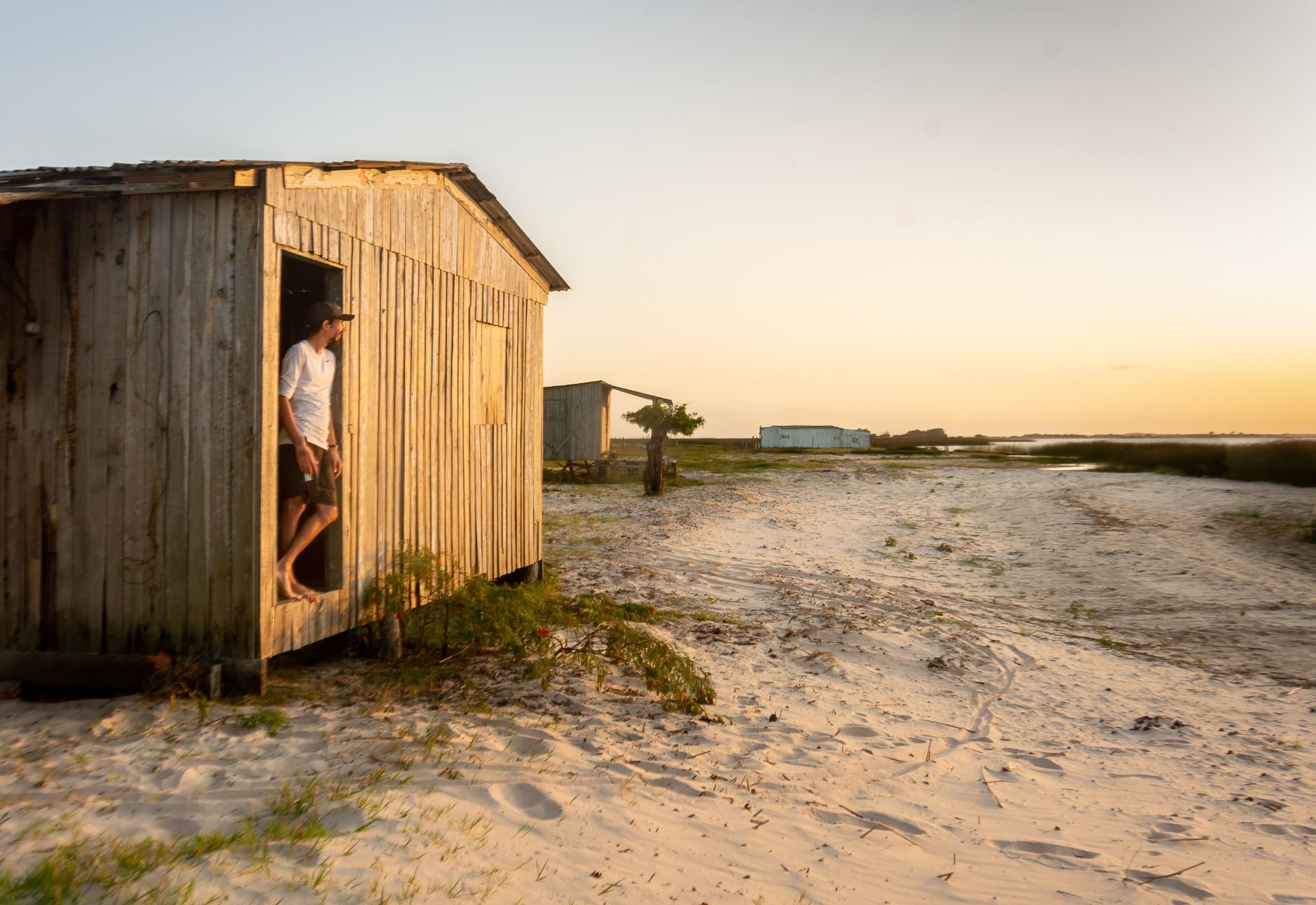 The wooden hut