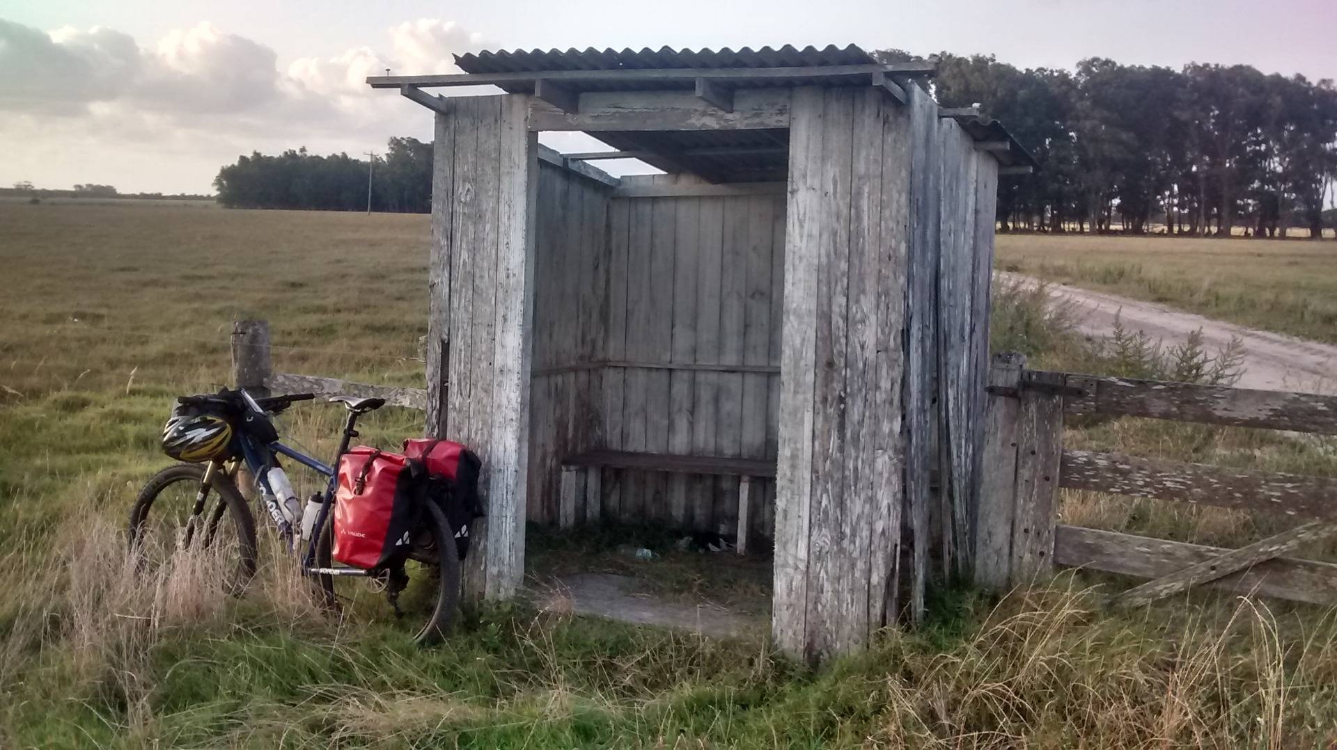 Small countryside bus stop in southern Brazil