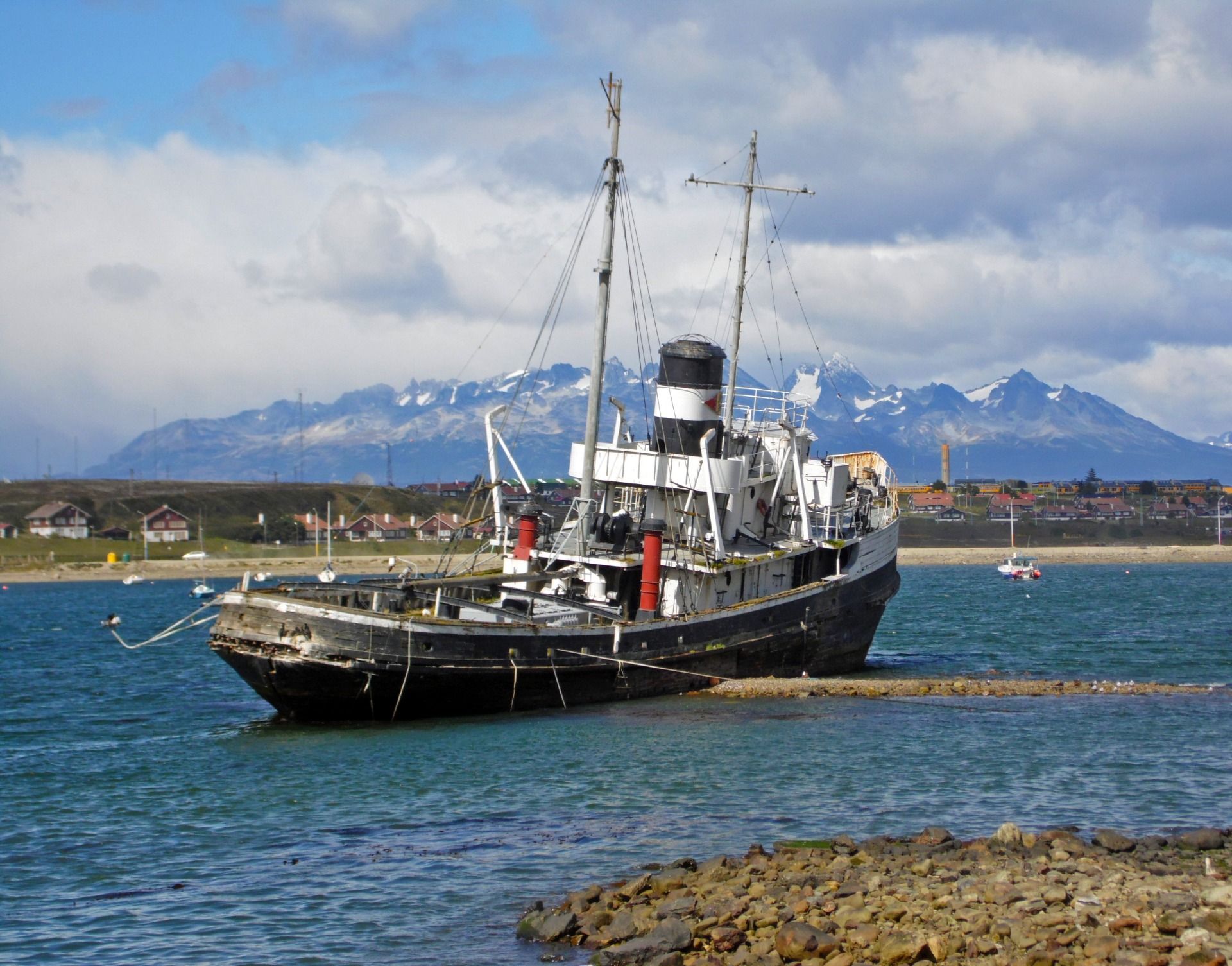 Old stranded tug boat.