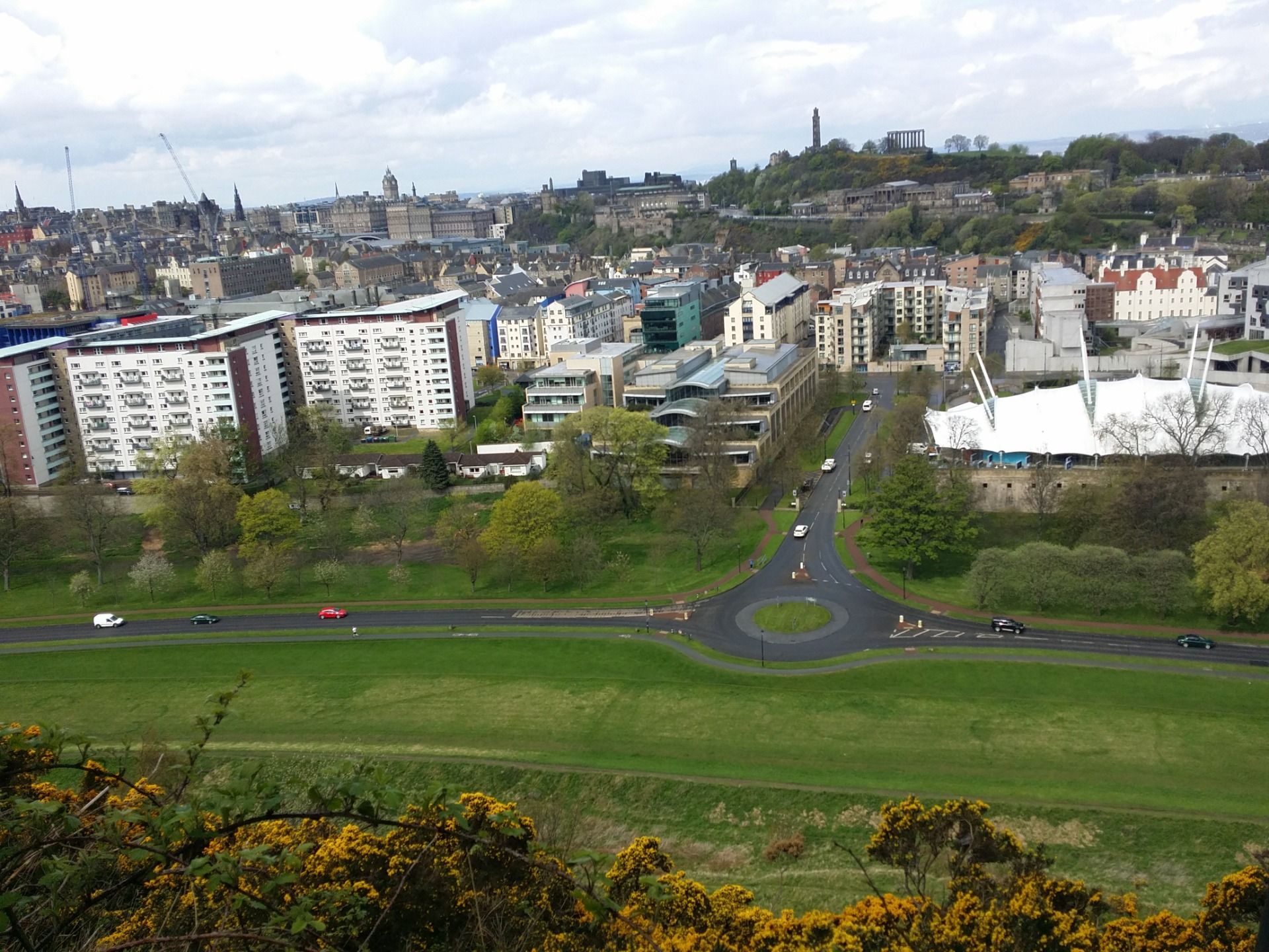 The Beautiful Panoramic view of the Parliament Building and the view of Calton Hill could be observed