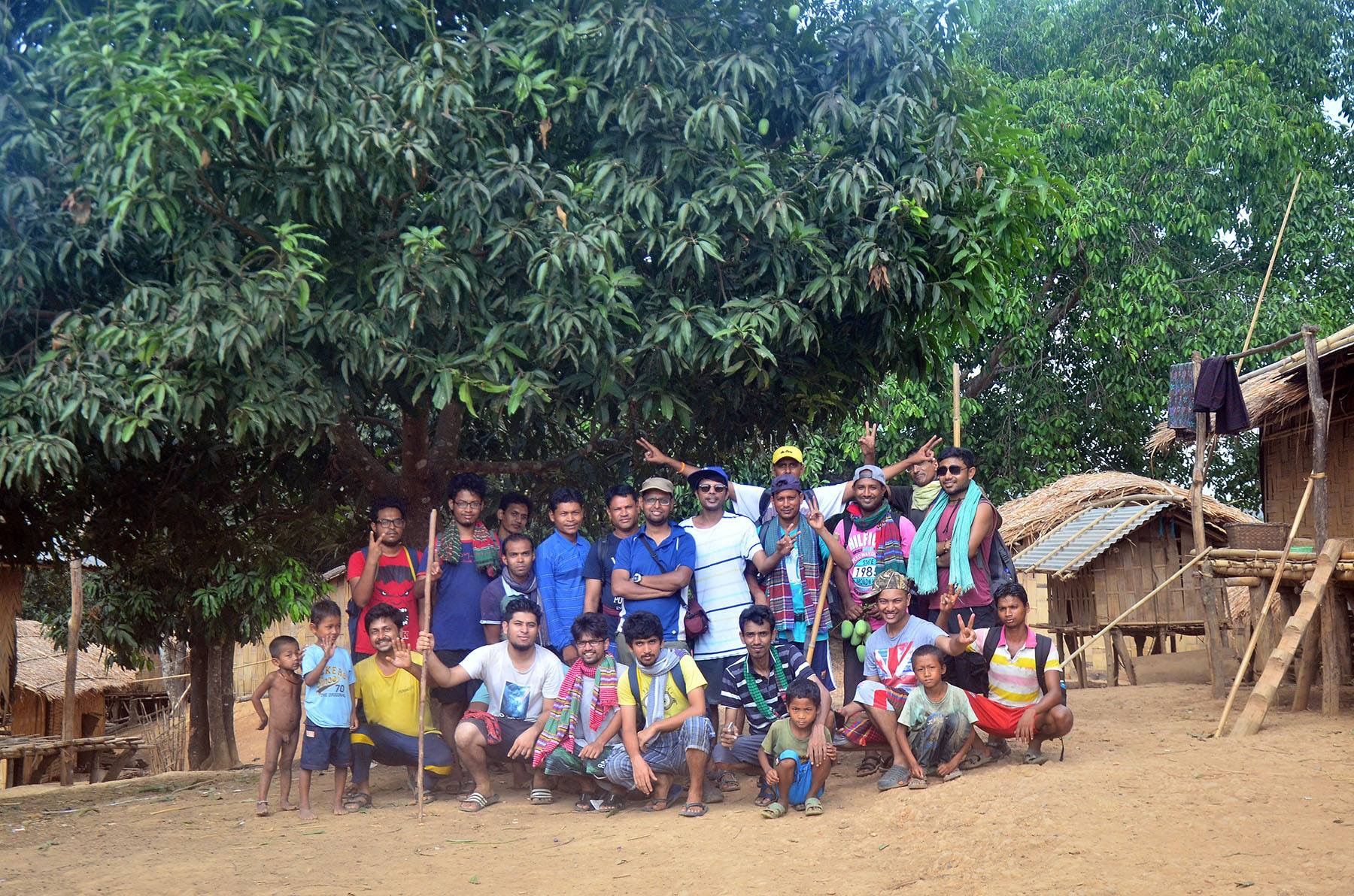 Full Team along local kids
