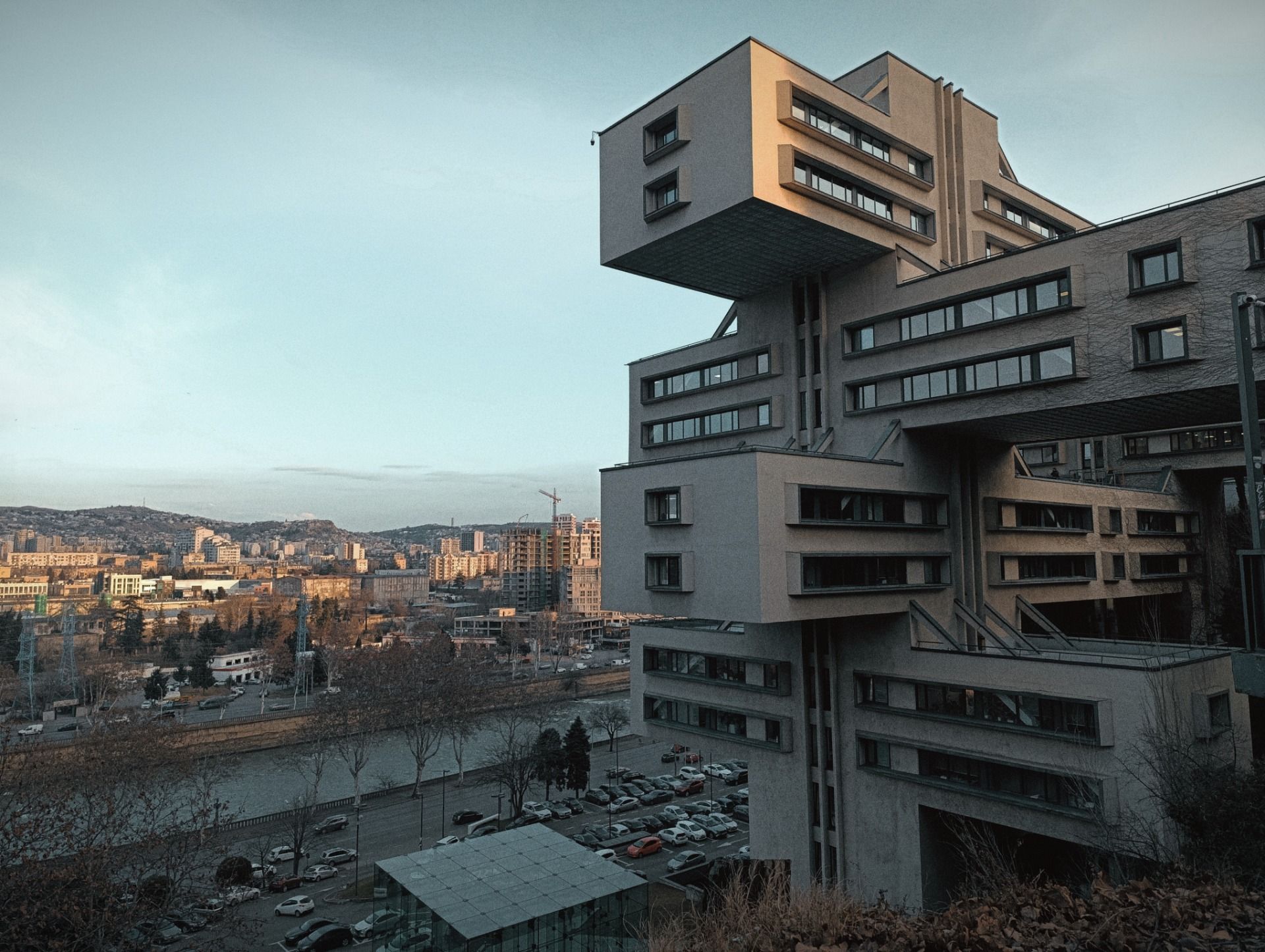 Admiring the Former Ministry of Highway Construction in the Georgian SSR