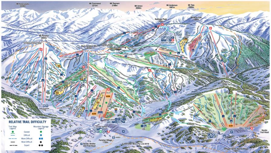 So many different trails to explore! (Ski trail map from PerisherBlue.com)